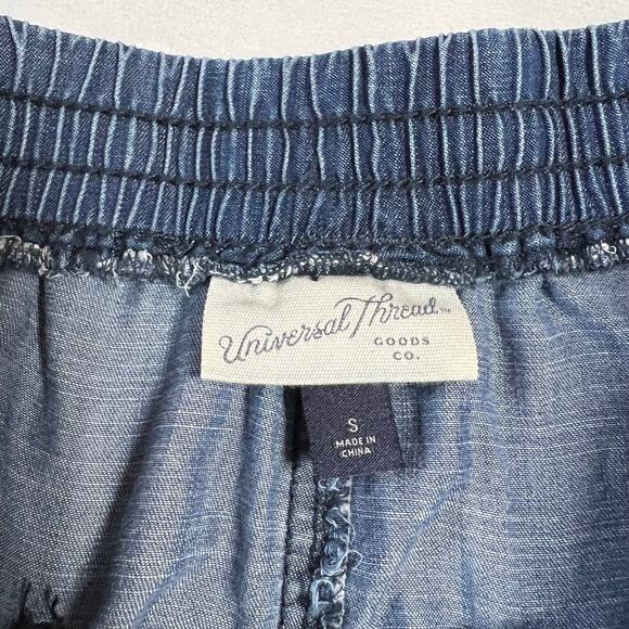 Universal Thread Women's Blue Chambray Pull On Shorts Size Small Casual Summer - Picture 3 of 8